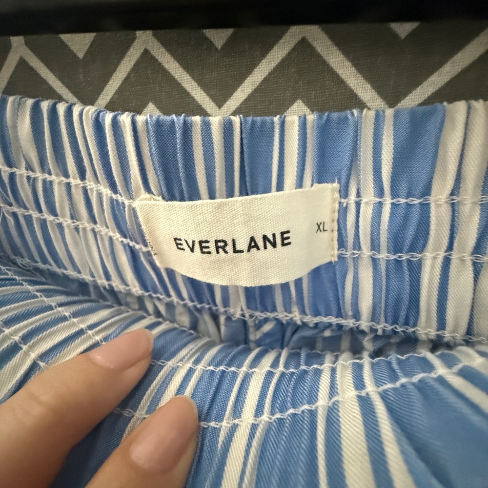 Everlane Blue Striped Wide Leg Pants - Picture 2 of 3
